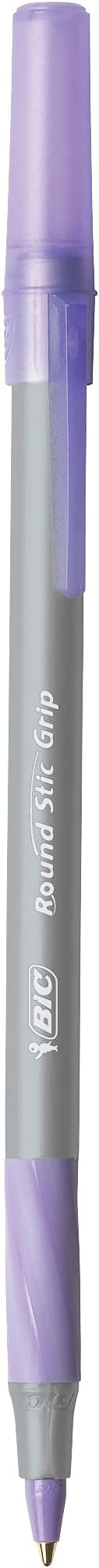 BIC Round Stic Grip Xtra Comfort Fashion Ball Point Pen; Purple; 12 Pack - Image 2