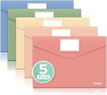 Sooez 5 Pack Plastic Envelopes, Plastic File Folder, Folders by Sooez