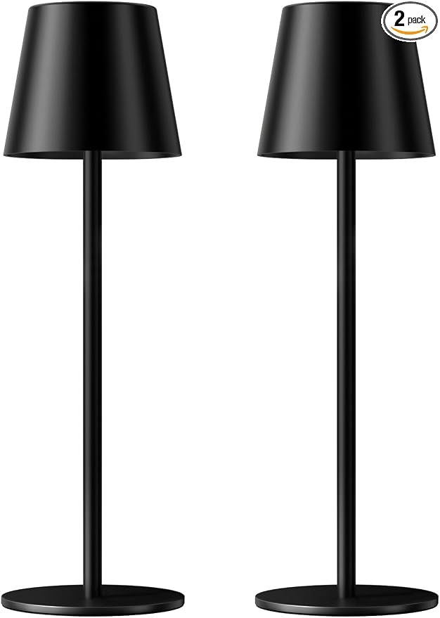 Kakanuo Cordless Table Lamp Rechargeable Black by KakanuoLightings