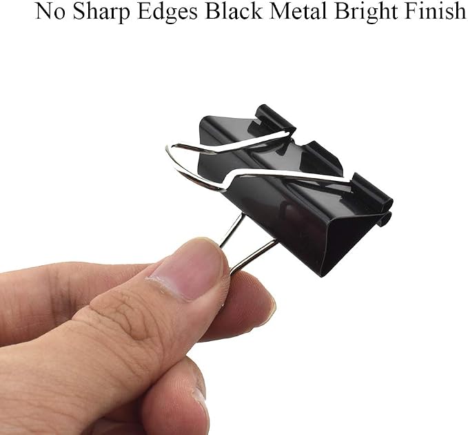HAHIYO Binder Clips Paper Clamps Spring Steel Sturdy Medium 1.57 inches Width - Image 5