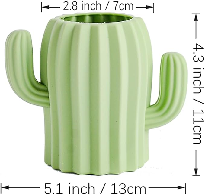 Silicone Pen Holder Cactus Cute Pencil Holder Cup Pot - Image 2