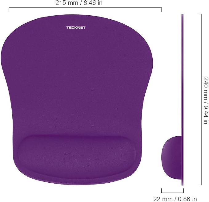 TECKNET 2 Pack Mouse Pad with Wrist Support, Ergonomic Gaming Mouse Pad Pain - Image 3