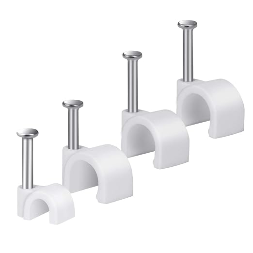 Cable Wire Clips 4mm 6mm 8mm 10mm Cable Management RG6 RG59 CAT5 CAT6 RJ45 by Easytle