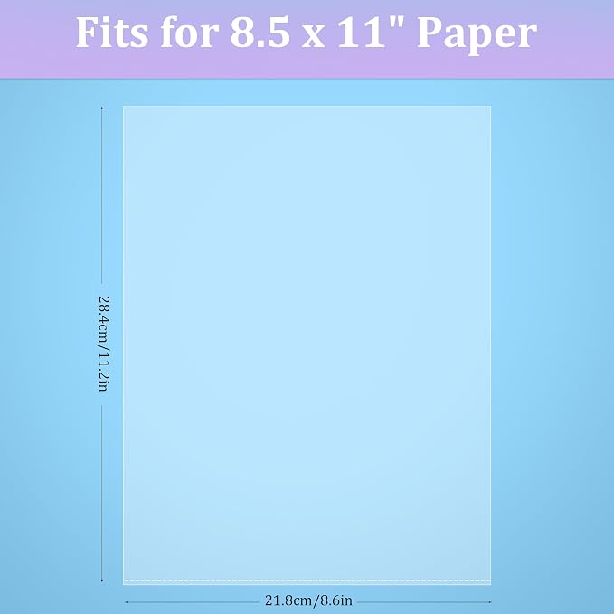 AKONEGE 50 Pack No Holes Sheet Protectors 8.5 x 11 Inch Letter Size Page - Image 2