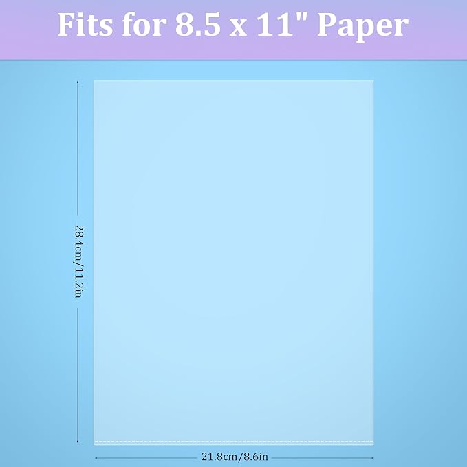 AKONEGE 200 Pack No Holes Sheet Protectors 8.5 x 11 Inch Letter Size Page - Image 2