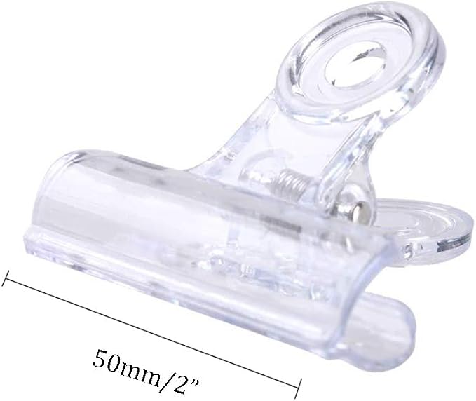 12 Pcs Translucent Plastic Clip Bulldog Binder Paper Clamps - Image 2