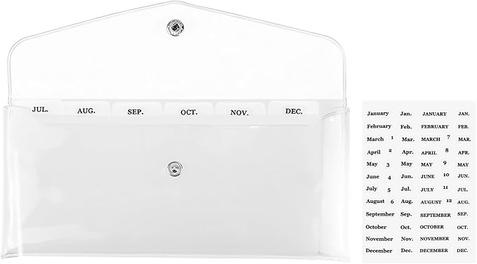 NatSumeBasics 6-Tab Clear Cash Envelope Stuffing Wallet by NatSumeBasics