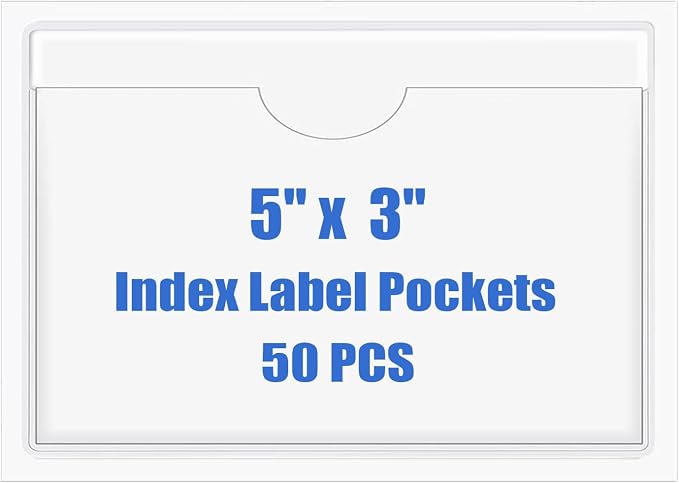 Origin-Joy 50 PCS Self-Adhesive Index Label Pockets by Origin-Joy