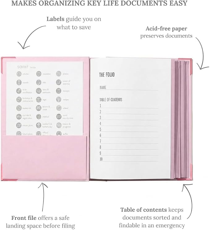 The Folio® Important Document Organizer by Savor | Binder - Image 7
