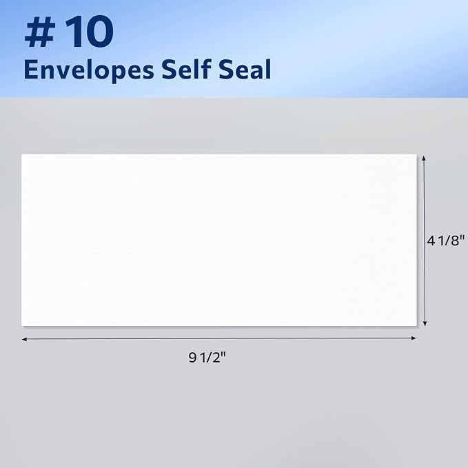 SUNEE #10 Security-Tinted Self Seal Envelopes – 500 Pack White Windowless - Image 2