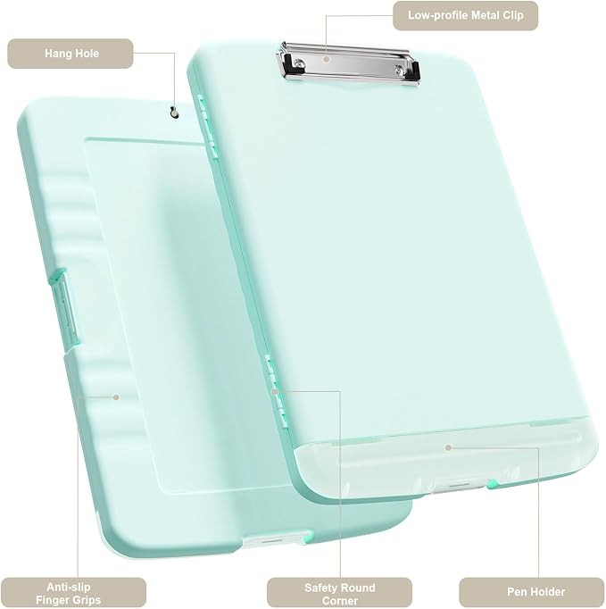 Piasoenc Clipboard with Storage, 8.5 x 11 Organization Box with Pen Holder and - Image 2