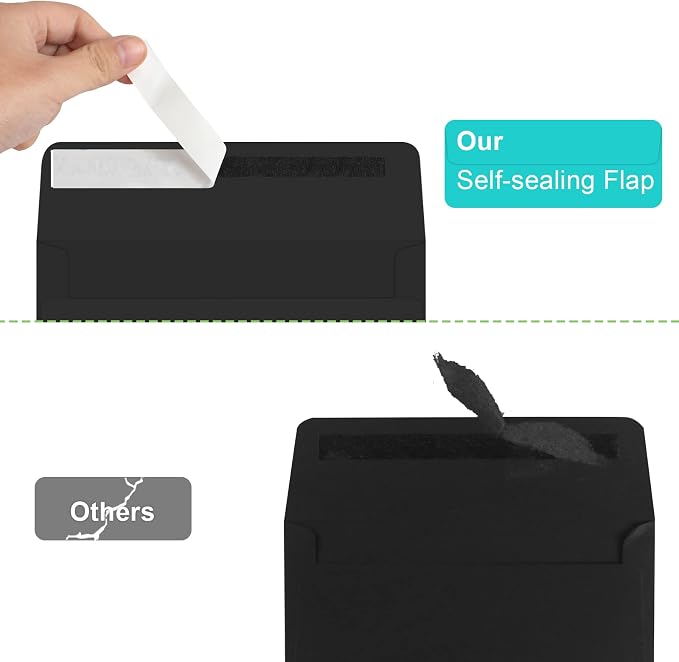 70 Packs of Invitation Envelopes, A2 Envelopes Black, Postcard Envelopes - Image 3