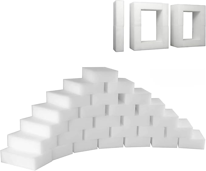 Magic Sponge Eraser 100 Pack, GRS Certified Melamine Sponge | No Scratch & by ISDGER