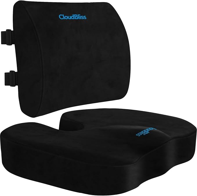 CloudBliss Lumbar Support Pillow & Seat Cushion Set by CloudBliss