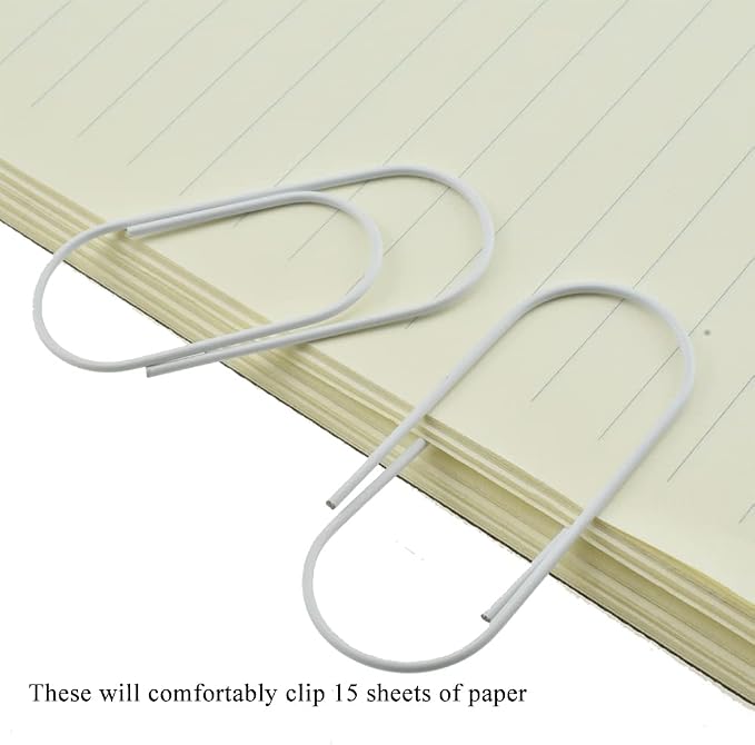 HAHIYO Paper Clips 2 inches Length White Wide Paperclips Vinyl Coated Prevent - Image 5