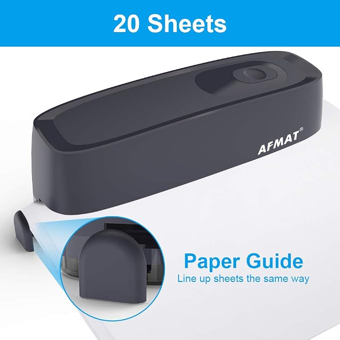 AFMAT Electric 3 Hole Punch, 20-Sheet 3 Hole Puncher - Image 6