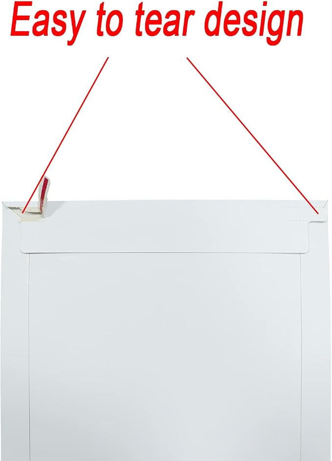 Bonfasvo Rigid Mailers 30 Pack 10 x 13.5 inches White Self Seal Stay Flat Bulk - Image 5