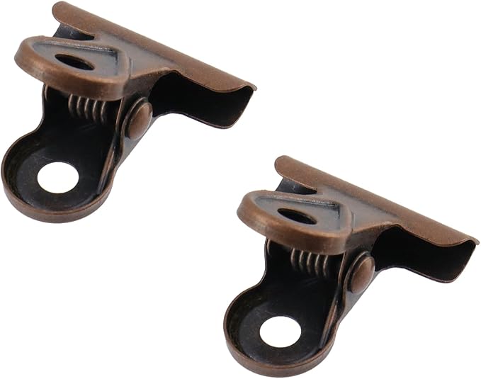 Xiaoyztan Mini Clips, 20mm Wide Red Bronze Bulldog Clips Paper Clip Binder Bull - Image 3