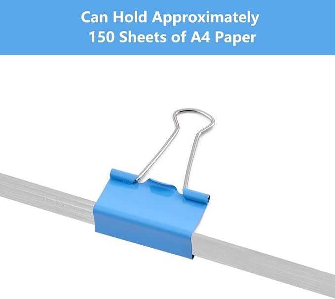 Binder Clips 24 PCS, 1.6 in, Office Supplies, Office Metal Paper Binder Clip - Image 4