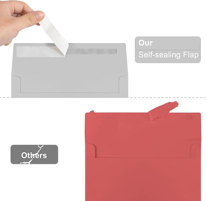 50 Packs 5x7 Dark Gray Envelope 5x7, Dark Gray Invitation Envelopes Self Seal - Image 3