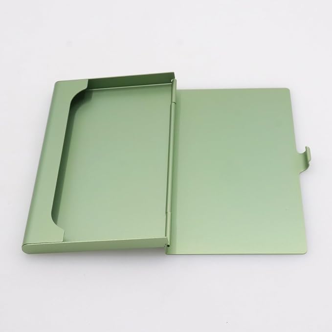 2-Pack Green Aluminum Business Card Holder Slim Flip Pocket Case | aluminum - Image 8