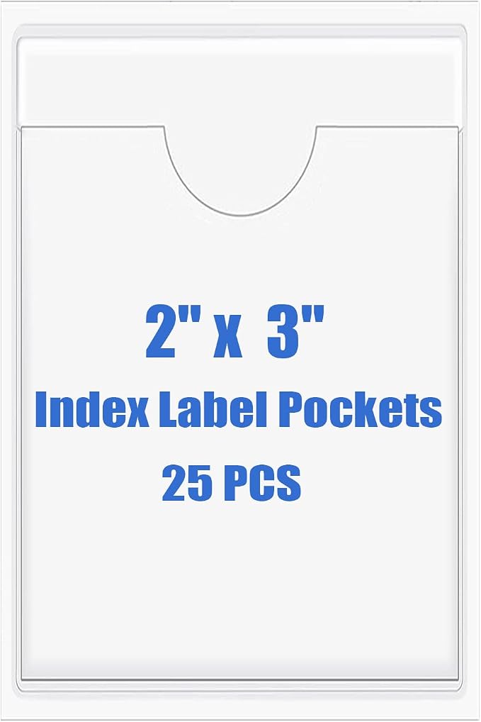 Origin-Joy 25 PCS Self-Adhesive Index Label Pockets by Origin-Joy