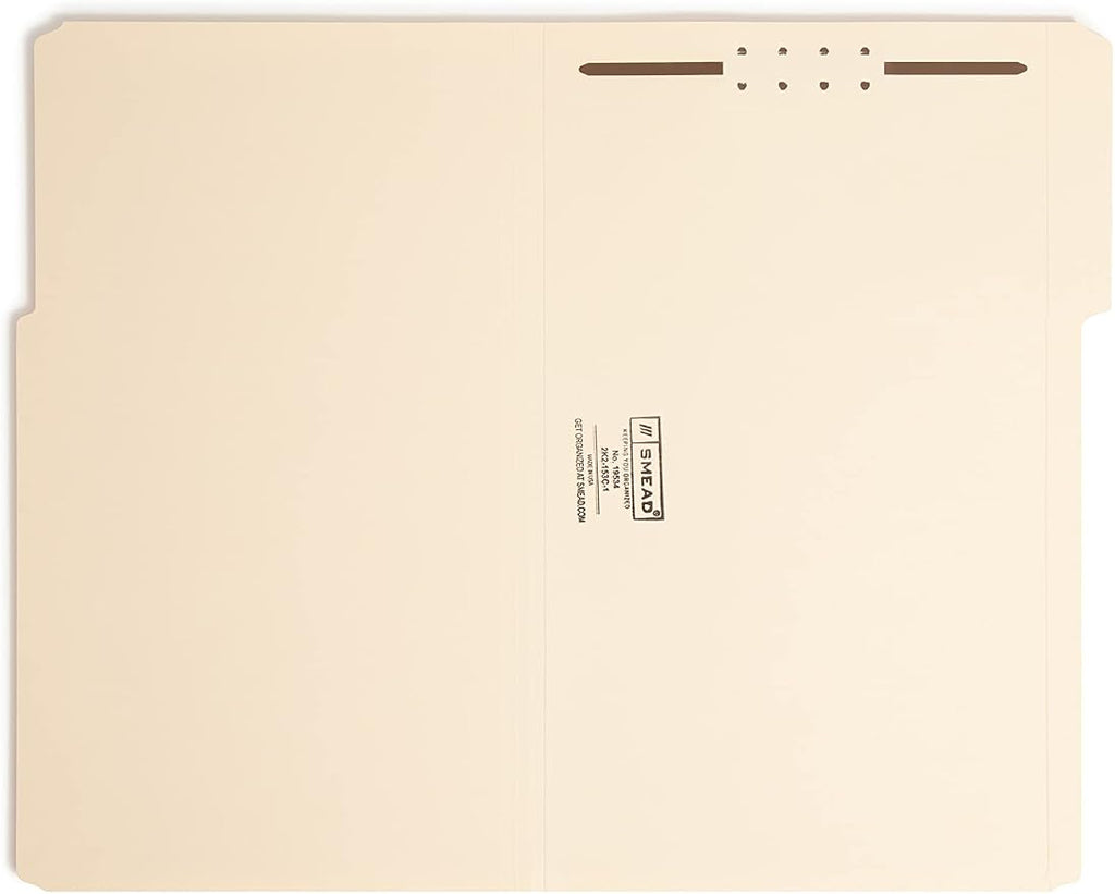 Smead Fastener File Folder, 1 Fastener, Reinforced 1/3-Cut Tab, Legal Size - Image 2