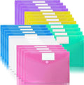 24 Pack Plastic Poly Filing Envelopes, 6 Assorted Color by OUTYLTS