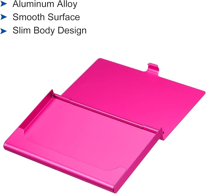 PATIKIL Business Card Holder, 2 Pieces Aluminum Alloy Flip Cover Slim Name - Image 4