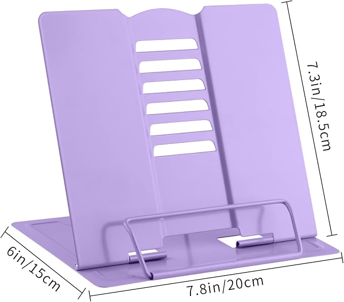 MSDADA Book Stand Metal Reading Rest Book Holder Adjustable Cookbook Documents - Image 6