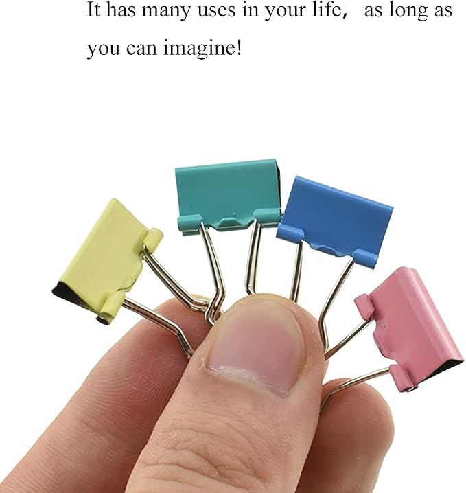HAHIYO Binder Clips Paper Clamps Spring Steel Sturdy Mini 0.59 inches Width - Image 4
