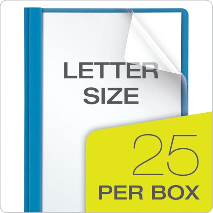Oxford Clear Front Report Covers, Light Blue, Letter Size, 25 per Box - Image 7