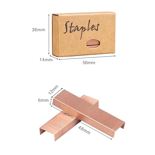 NatSumeBasics 3000 Rose Gold Staples 26/6 Standard Colored Staple Refill - Image 6