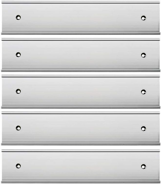 2“ × 10” Nameplate Holder Wall or Door 5Pack Silver | by Icomecn