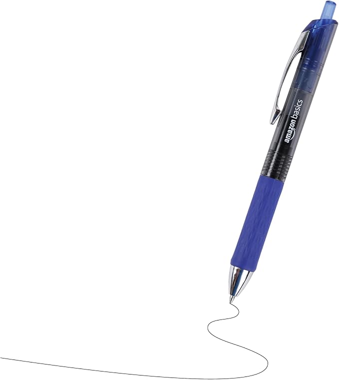 Amazon Basics Retractable Gel Pens, Fine Point 0.7mm, Smooth Writing, No-Smear - Image 3