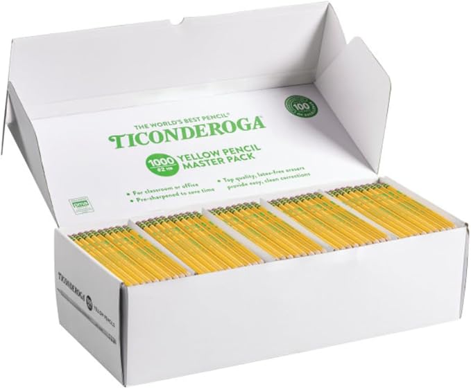 Ticonderoga Wood-Cased Pencils, Pre-Sharpened, 2 HB Soft, 2000 Pencils Total - Image 5