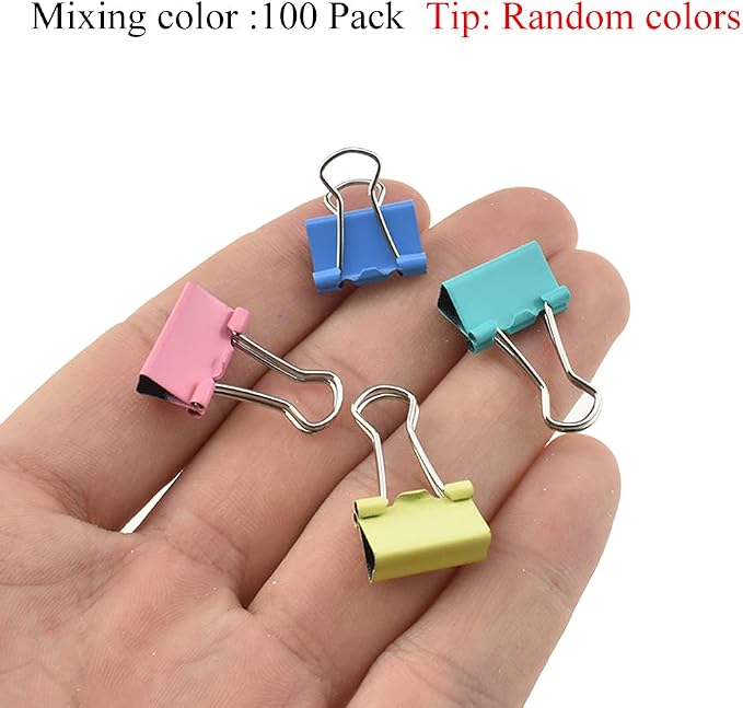 HAHIYO Binder Clips Paper Clamps Spring Steel Sturdy Mini 0.59 inches Width - Image 7