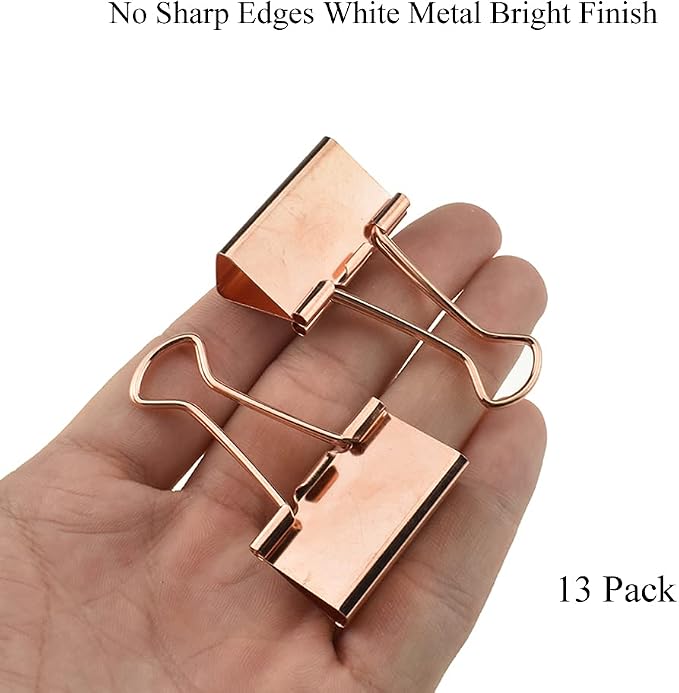 HAHIYO Binder Clips Paper Clamp Spring Steel Sturdy Medium 1.26 inch Width 0.39 - Image 7