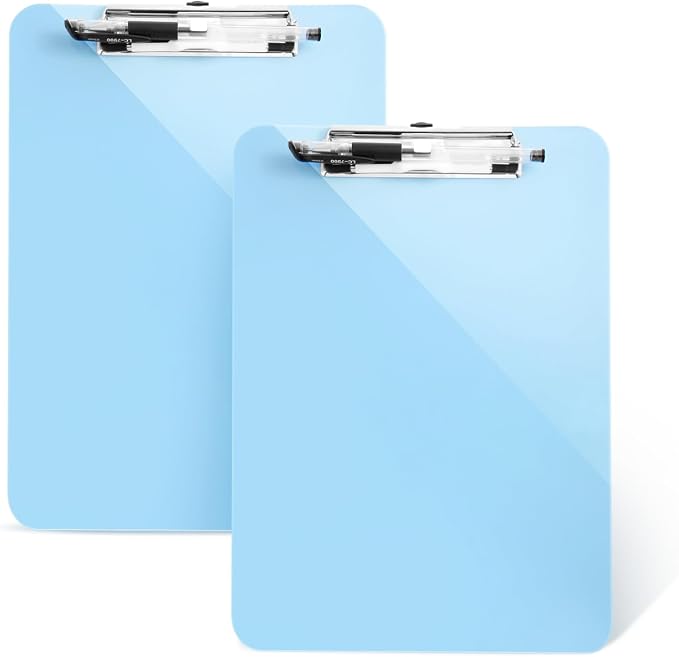 2 PCS Clipboards with Pen Holder, Standard Letter Size A4, Heavy Duty Clip by TFDLCGzm