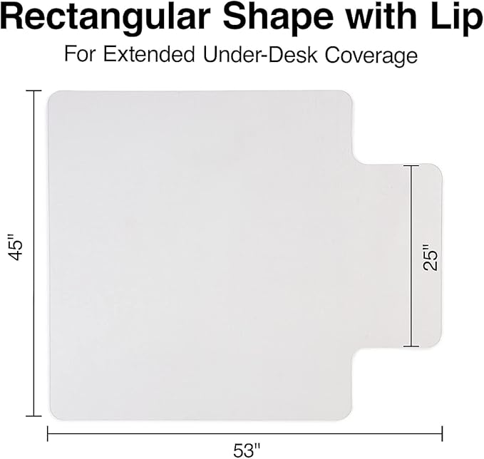 Staples Office Chair Mat, Hard Floors, Textured Underside, Extended Under-Desk - Image 5
