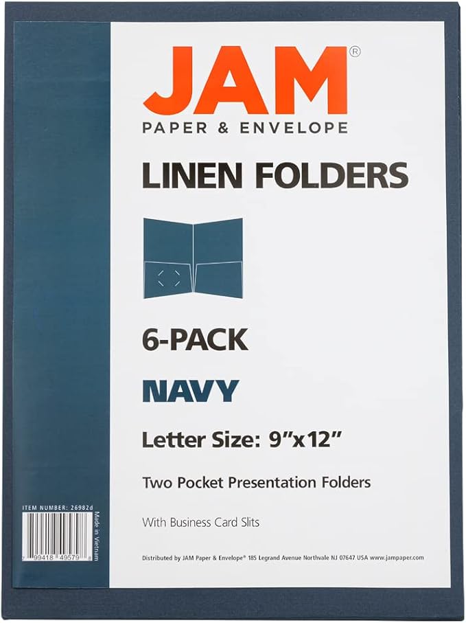 JAM PAPER Two Pocket Textured Linen Presentation Folders - Image 8