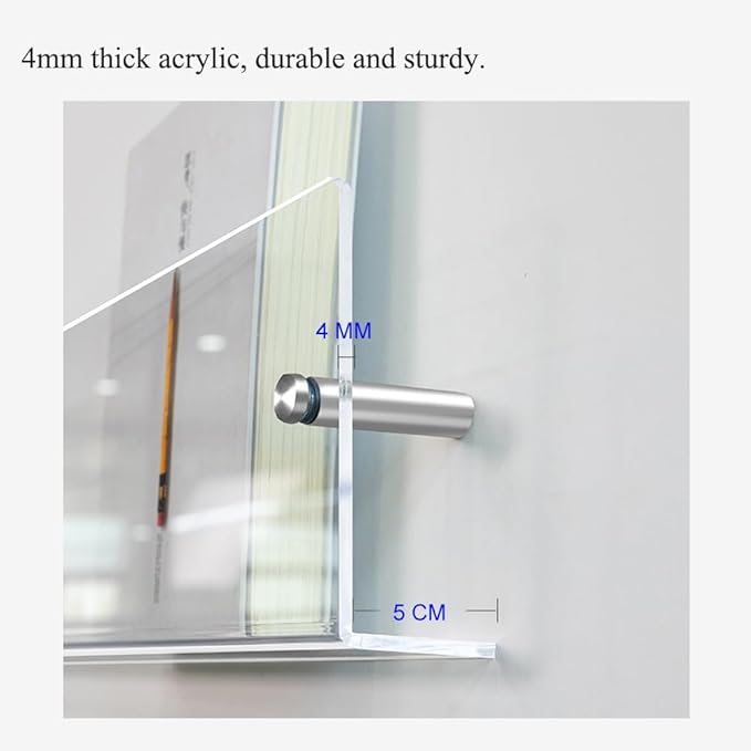 DuvinDD 2 Pack Acrylic Magazine Holder Rack Brochure Holder Wall Mount 24 inch - Image 7