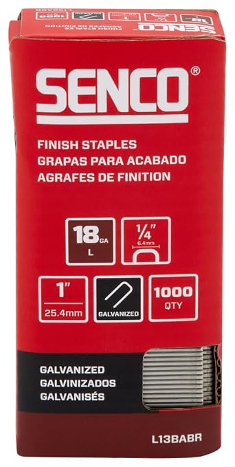 SENCO L13BABR 18 Gauge, 1/4" Crown Finish Staples, Galvanized - Image 2