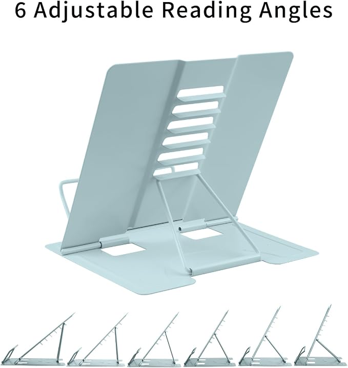 MSDADA Book Stand Metal Reading Rest Book Holder Adjustable Cookbook Documents - Image 5