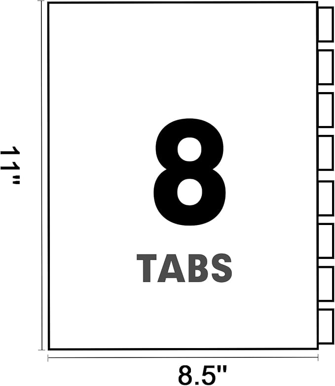 Binder Divider, PANDRI 200 Pack Binder Index Dividers - Image 7