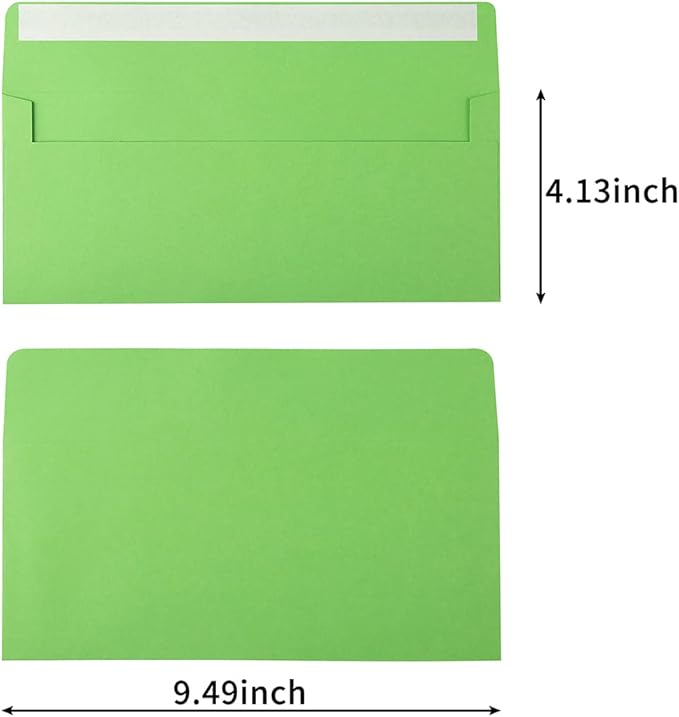 50 Pack Colorful #10 Business Envelopes Self Seal Letter Envelope | Standard - Image 2
