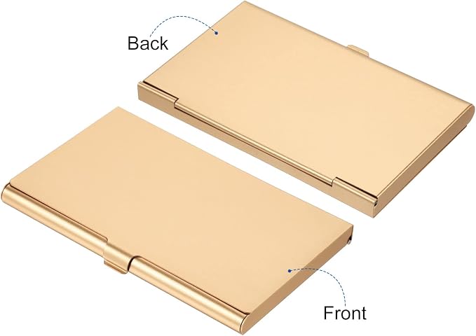 PATIKIL Business Card Holder, 2 Pieces Aluminum Alloy Flip Cover Slim Name - Image 3