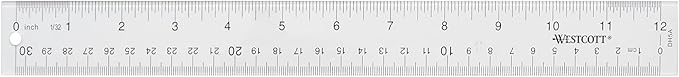Westcott Acrylic Clear Rulers Set, Easy-to-Read Markings, Scratch-Resistant by Westcott