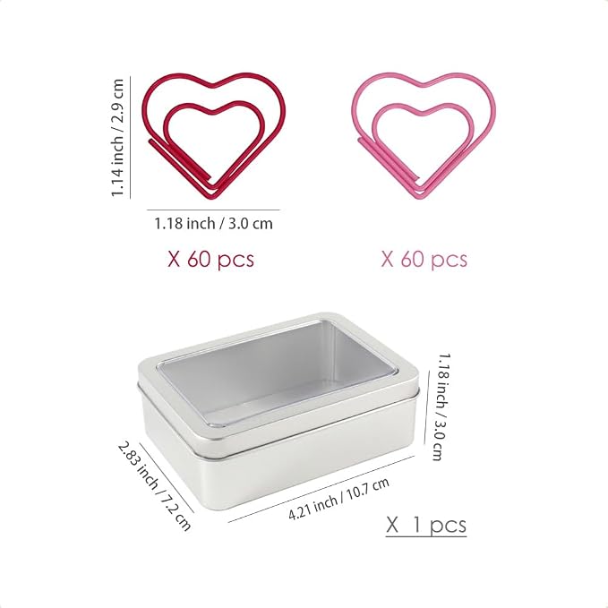 OWLFAVO 120pcs Heart Shape Paper Clips - Image 2