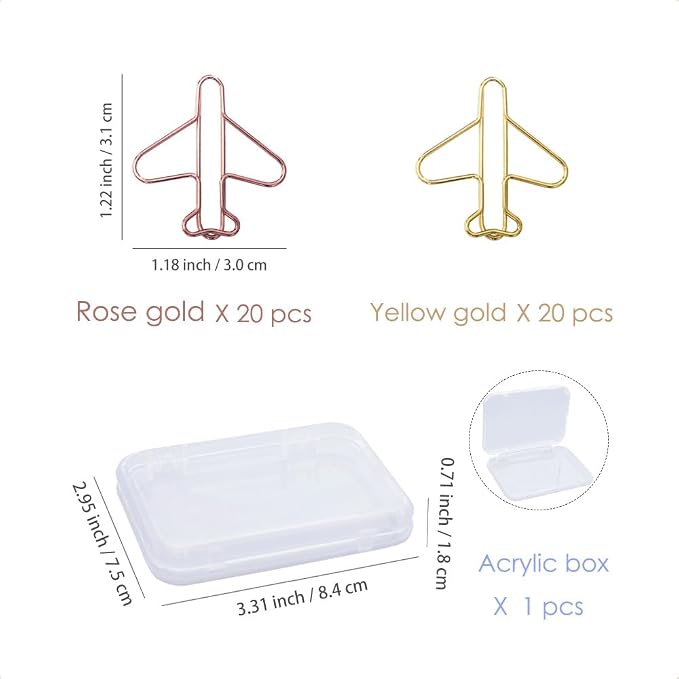 OWLFAVO 40pcs Airplane Shape Paper Clips - Image 2